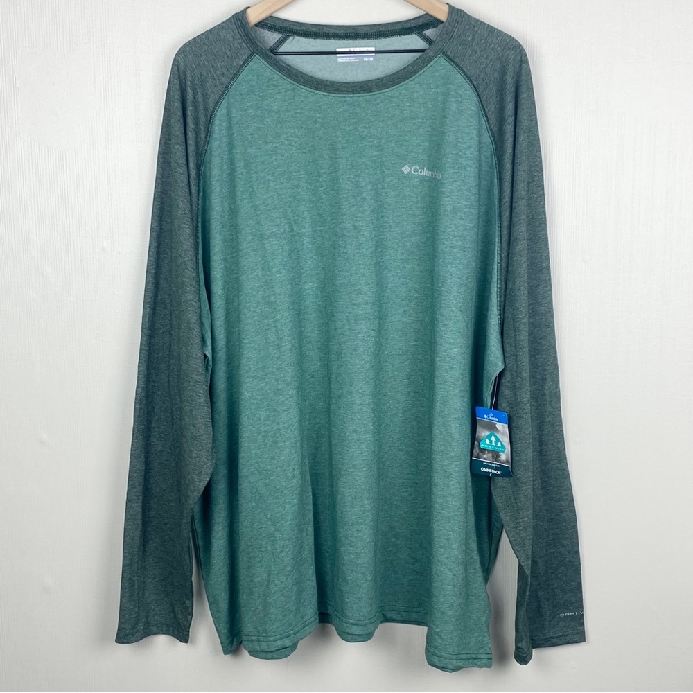 Columbia Long Sleeve Shirt - Green and Dark Gray